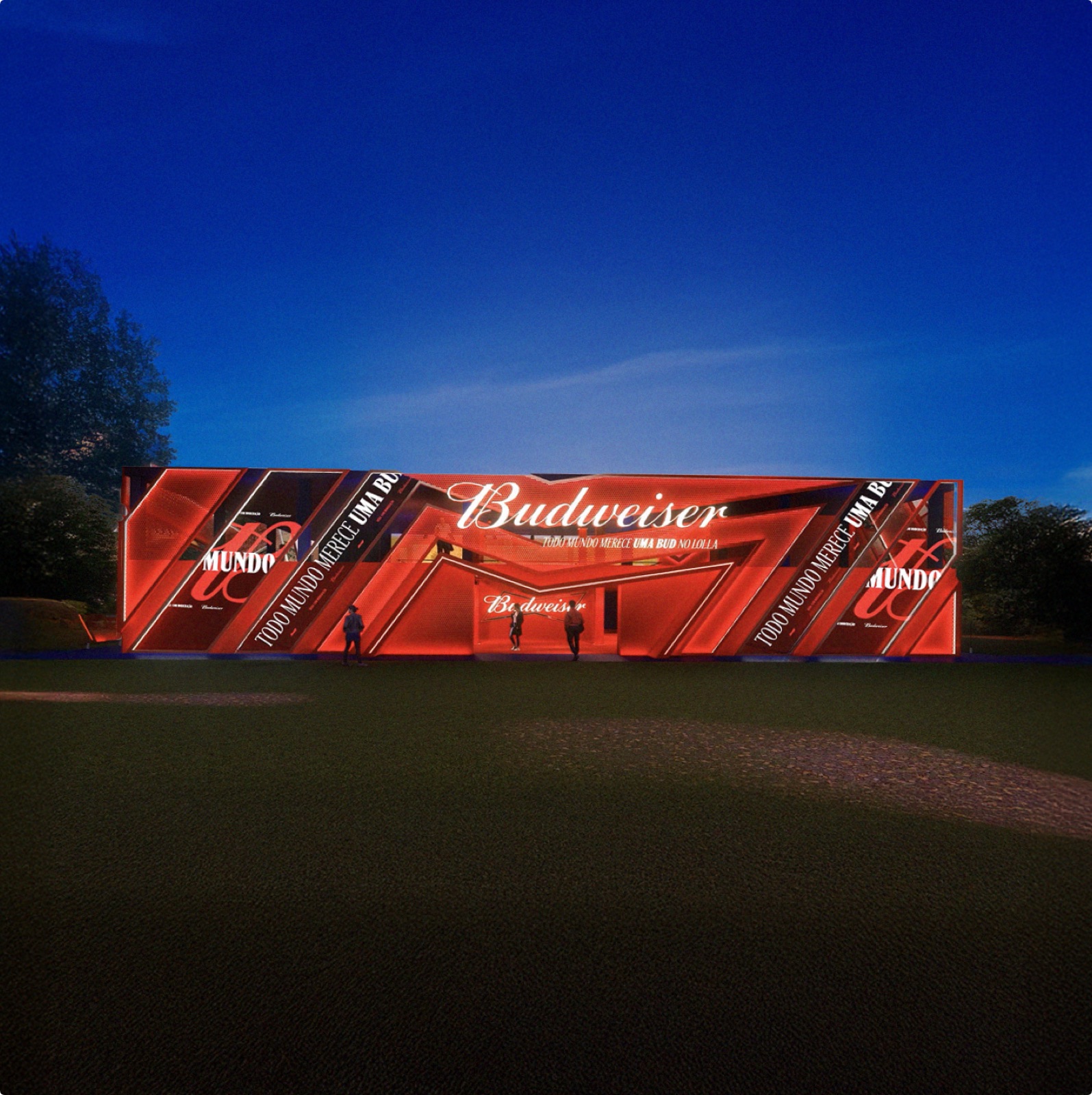 Budweiser — painel de LED em evento ao ar livre